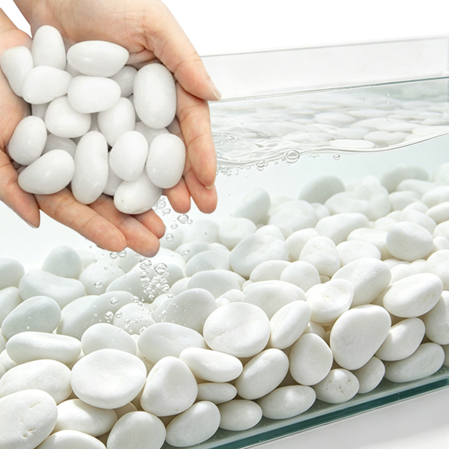 Aquarium Sand White - 300/500g High Polished White Pebbles Smooth