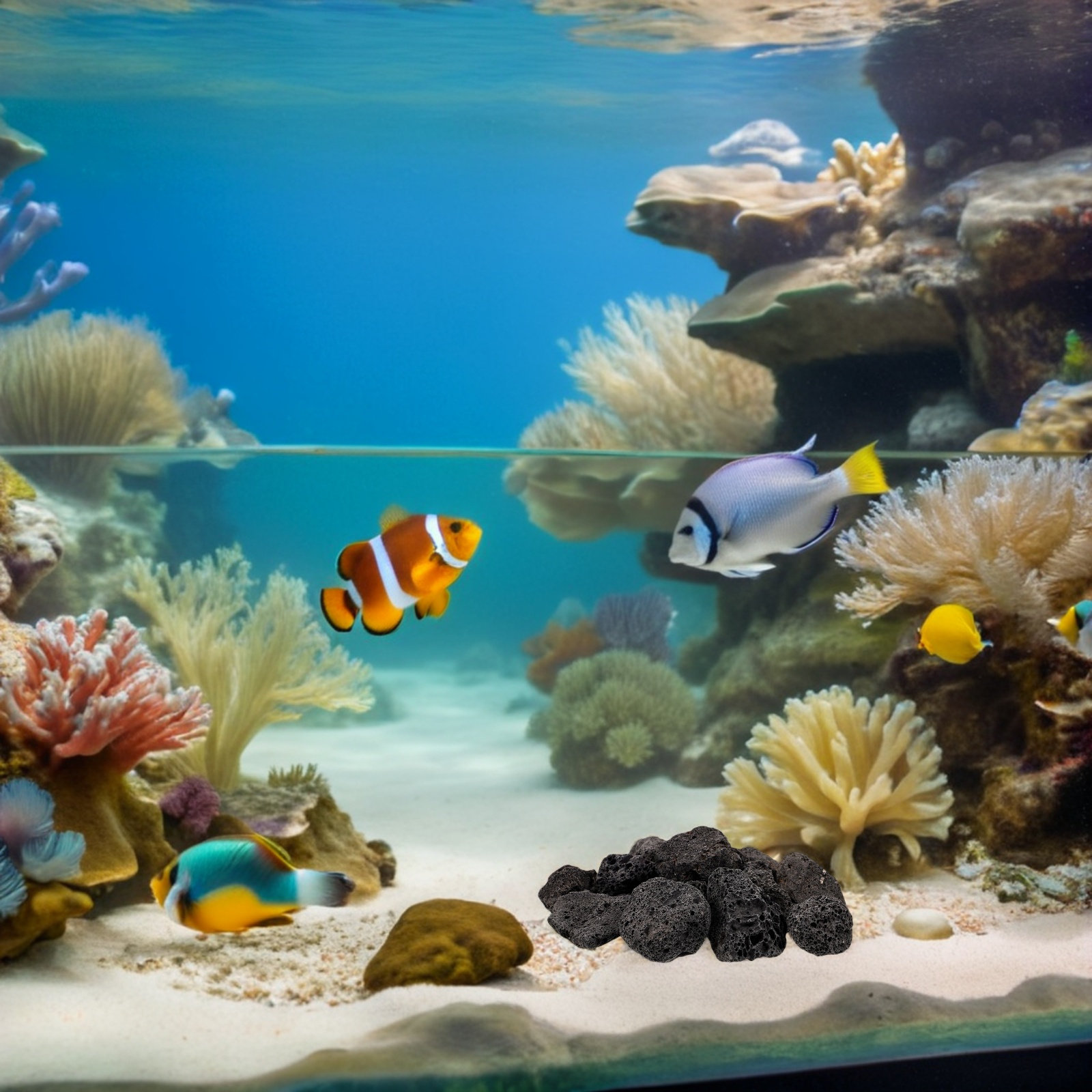 Planted Aquarium With Rocks - Aquarium Rocks Volcanic Decorative Stone Faux