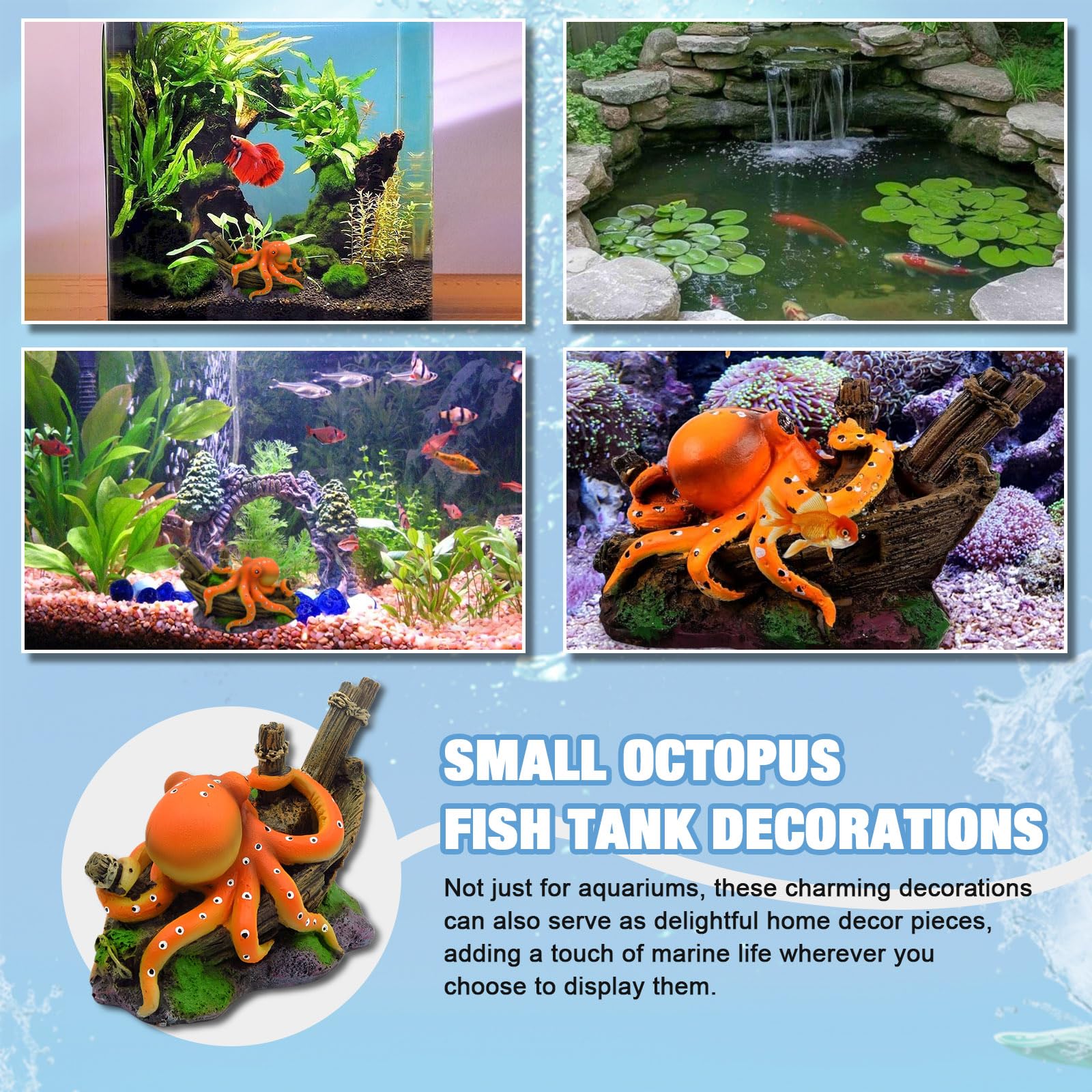 Resin Octopus Statue Ornaments - Aquarium Sand White incelemesi ve fiyatı