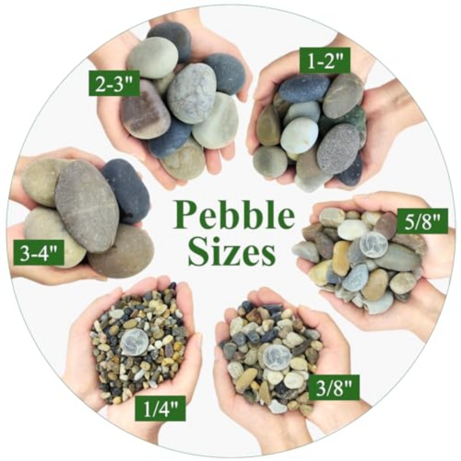 2lbs Natural River Rocks, 1/4