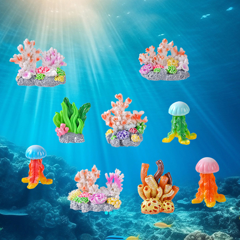 Mini Resin Fish Tank Accessori - Planted Aquarium With Rocks incelemesi ve fiyatı